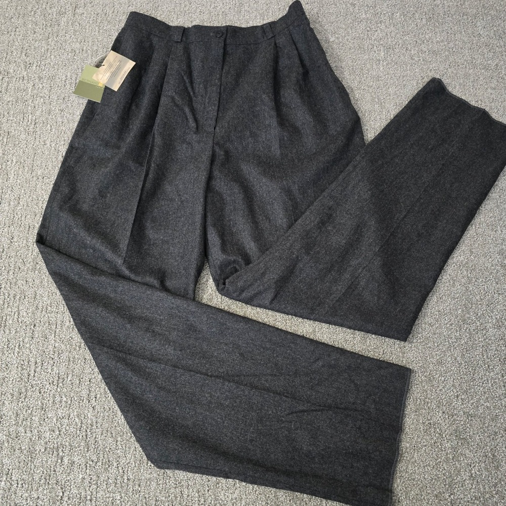 NWT Bernard Zins Daniela Womens 14 Wool Cashmere Pleated Trousers Made France